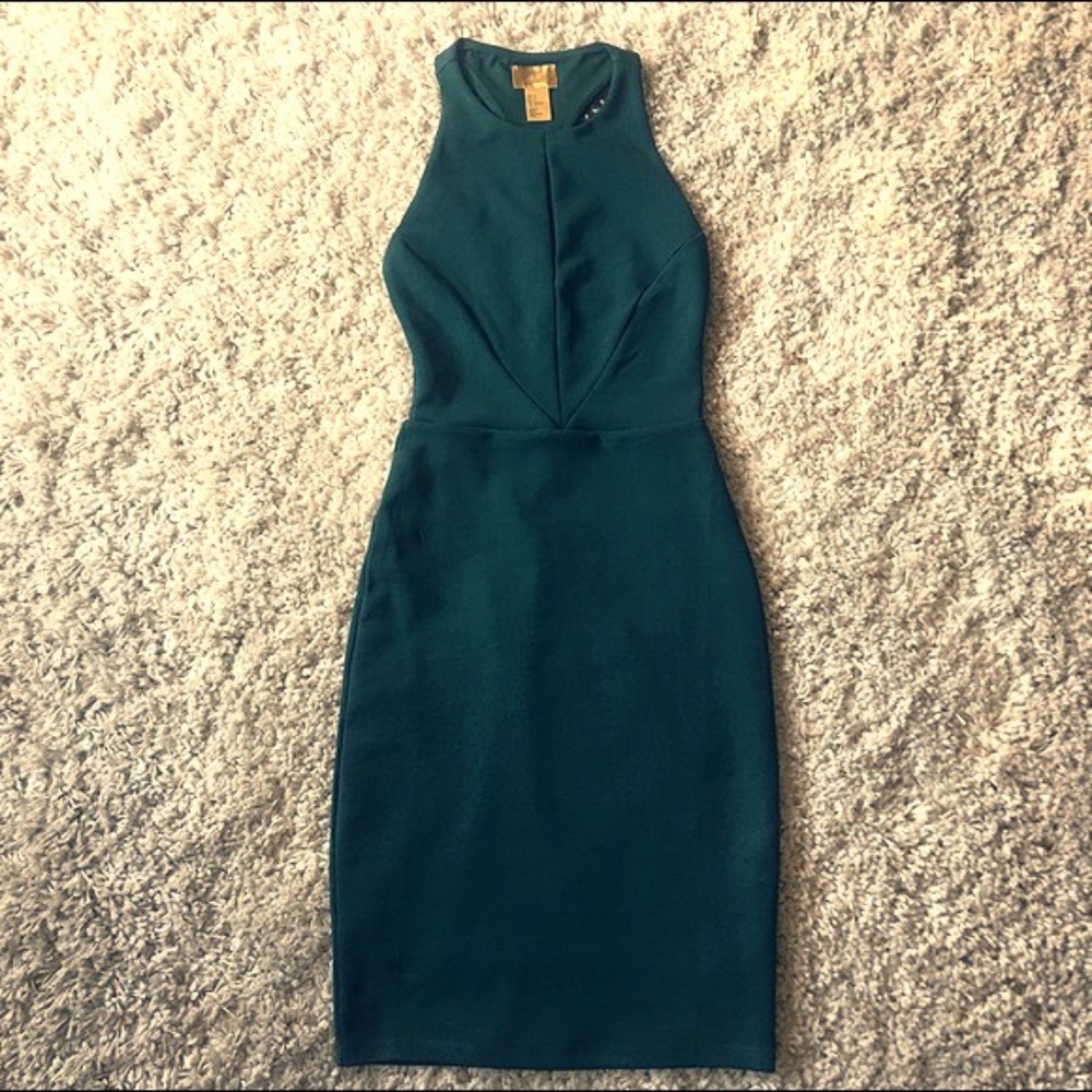 H&M Forest Green Midi Dress
